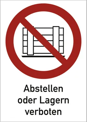 Produktbild von Dreifke® Aufkleber Abstellen oder Lagern verboten, Kombischild, Folie, 210x29...