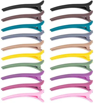 Immagine prodotto di Set di fermagli per capelli in plastica, confezione da 20 pezzi, motivo a coccodrillo, dai colori vivaci