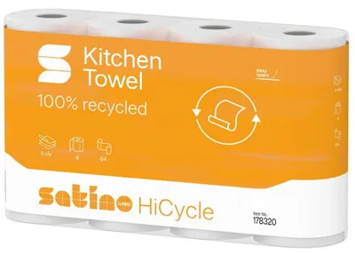 Produktbild von satino by wepa Küchenrolle HiCycle 3-lagig hochweiß