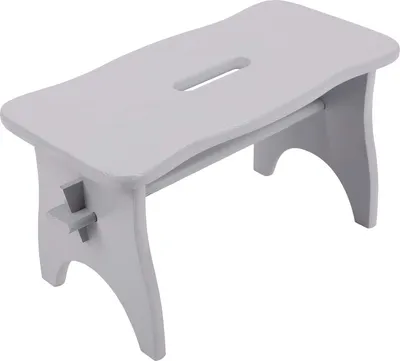 Produktbild von Creative Deco Holz Grauer Hocker | 38 x 19 x 21 cm | Tritthocker Blumenhocker Toilettenhocker Holzbank Schemel Kinderhocher Fußhocker Fußbank | Fußauflagen Stuhl Kiefernholz