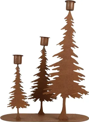 Produktbild von Clayre & Eef Kerzenständer 14x14x26 cm Braun Metall