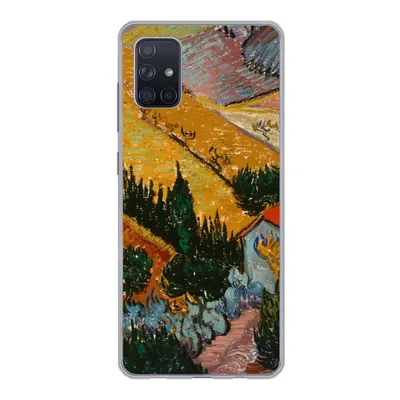 Produktbild von MuchoWow® Handyhülle Schutzhülle Hülle für Samsung Galaxy A71 Landschaft mit einem Haus und einem Ackerbauern - Vincent van Gogh Silikon Softcase Handy Hülle - Kartenbesitzer