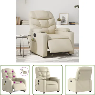 Produktbild von The Living Store Massagesessel Elektrisch Creme Kunstleder