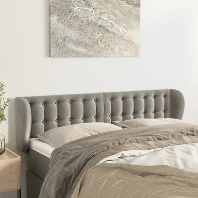 Produktbild von Kopfteil mit Ohren Hellgrau 147x23x78/88 cm Samt , Kopfteile Design 2024