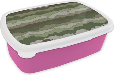 Produktbild von KitchenYeah® Lunchbox Brotzeit Brotdose 17x11 cm Camouflage - Muster - Armee Kinder Brotzeitdose - Lunchpaket - Brotkasten  - Sandwich Box