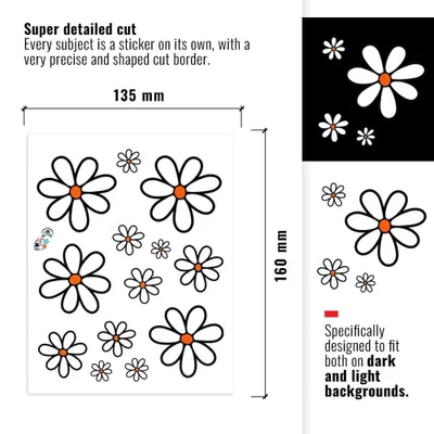 Productafbeelding van 4R Quattroerre.it 32103 Sticker, bloemenstickers (gansbloemen), 13,5 x 16 cm