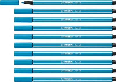 Produktbild von Premium-Filzstift - STABILO Pen 68 - 10er Pack - azurblau
