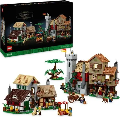 Produktbild von LEGO Icons 10332 Mittelalterlicher Stadtplatz, Mittelalterliches Dorf, 3304 Teile, Innendekoration für Erwachsene
