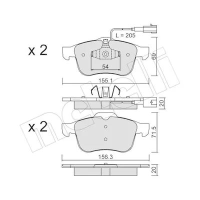 Produktbild von METELLI 22-0703-1 Bremsbeläge Satz Vorne Bremsklötze für ALFA ROMEO GIULIETTA (940)