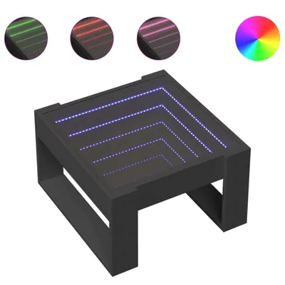 Produktbild von Couchtisch mit Infinity-LED Schwarz 50x53x30 cm