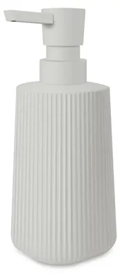 Image de Distributeur de savon moderne en verre, transparent, 250 ml, pour salle de bains, plan de travail, cuisine, distributeur de savon à pompe (beige, 1 pièce)