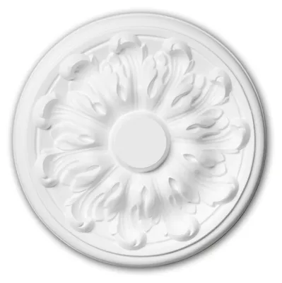 Produktbild von PROFHOME 156010 Rosette aus Polyurethan Deckenrosette Zierelement Ø 19,3 cm