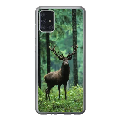 Produktbild von MuchoWow® Handyhülle Schutzhülle Hülle für Samsung Galaxy A52 5G Hirsche - Wald - Bäume - Tiere - Natur Silikon Softcase Handy Hülle - Umschlag