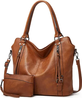 Produktbild von Mofut Handtasche Damen Schultertasche Groß Shopper Synthetisches-Lederhandtasche, Handtaschen Umhängetasche Geldbörse Damen Taschen 2-Tlg