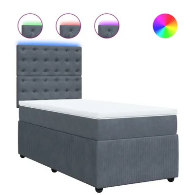 Produktbild von vidaXL Boxspringbett mit Matratze Dunkelgrau 90x190 cm Samt