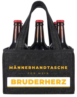Produktbild von Flaschentasche für 6 Flaschen aus robustem Filz, Geschenk für Bruder