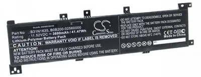 Produktbild von Akku für Asus R702UB-BX096T Li-Pol 11,52 Volt 3600 mAh schwarz.