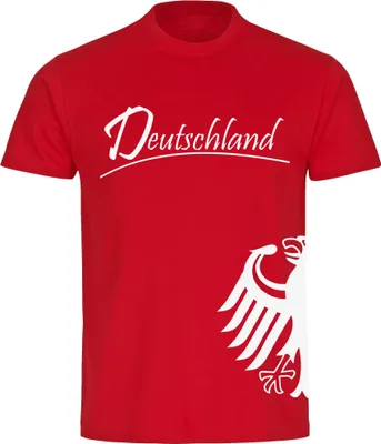 Produktbild von multifanshop Kinder T-Shirt - Deutschland - Adler seitlich, rot, Größe 176