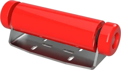 Produktbild von Polyurethan Seitenrolle mit Halter B inkl. Endkappen Bootstrailer Sliphilfe verzinkt SUPROD, 250 mm (+ EC), rot
