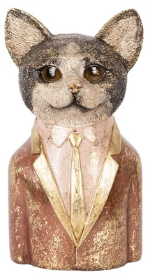 Produktbild von Clayre & Eef Dekorationsfigur Katze 23 cm Braun Kunststoff