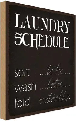 Produktbild von vianmo Holzschild 18x12 cm laundry schedule sort tody wash Warnschild Hinweisschild