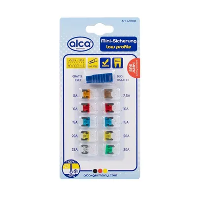Obrázok produktu pre 10xALCA sada poistiek 679000 PC (polykarbonát) zinkové blistre 175g