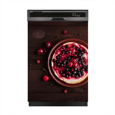 Produktbild von Magnete Dekorative 60x80 cm Küche Magnetmatte Spülmaschine - Pfannkuchen Himbeere Kirsche