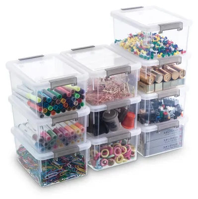 Aufbewahrungsboxen mit Deckel, 10 Stück, 1,25 l, Kunststoff