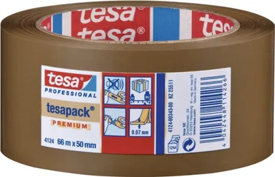 Produktbild von tesapack Verpackungsklebeband 4124, aus PVC, 50 mm x 66 m extrem reißfest, klebstark, Klebemasse aus Naturkautschuk, - 6 Stück (04124-00343-00)