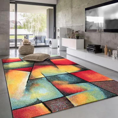 Image de Tapis Salon Chambre d'enfant Poils courts Motif géométrique moderne Effet 3D Dimensions 80 x 300 cm