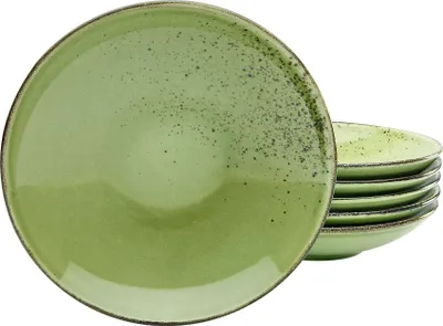 Produktbild von CreaTable, 22051, Nature Collection Green, Suppenteller 6-tlg, Steinzeug