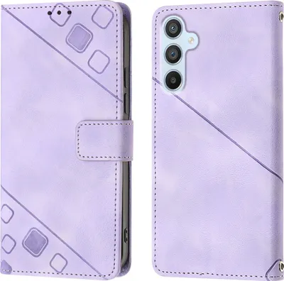 Produktbild von Hülle für Samsung Galaxy A54 5G Prägung Flip Leder Brieftasche Schutzhülle mit Ständer Lila
