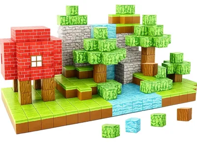 Produktbild von Magnetbausteine Minecraft Magnetische Bausteine Konstruktionsspielzeug 100 Teile Kinder 3D Bauset ab 3 Jahren