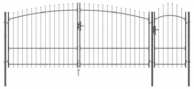 Immagine prodotto di vidaXL Cancello da giardino con serratura Woerden Grigio 175 x 500 cm Acciaio