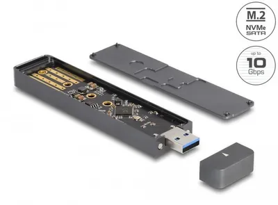 Produktbild von DELOCK Externes Gehäuse M.2 NVMe PCIe SSD oder SATA SSD
