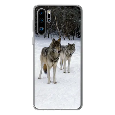 Produktbild von MuchoWow® Handyhülle Schutzhülle Hülle für Huawei P30 Pro Wolf - Schnee - Kanada Silikon Softcase Handy Hülle - Schutzdeckel