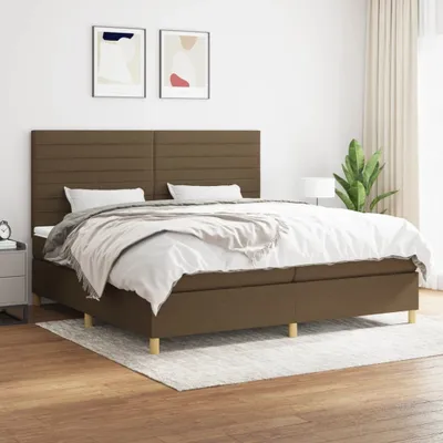 Produktbild von Design Möbel Boxspringbett mit Matratze Dunkelbraun 200x200 cm Stoff - 2024 Neu