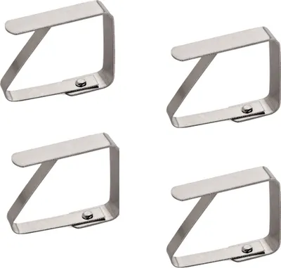 Tischtuchklemmen 4er Set - Edelstahl - bis 4cm Tischstärke