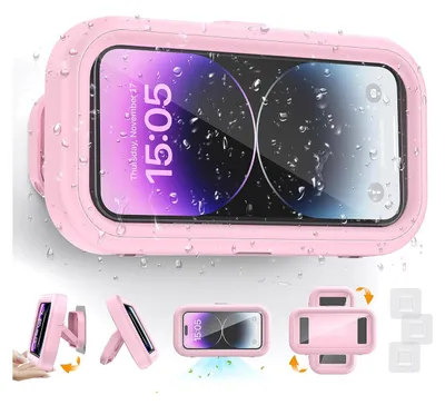 Produktbild von Dusch-Handyhalterung, wasserdicht & 360° drehbar, einziehbar & verstellbar, mit Touchscreen-Funktion, für Handys bis 7 Zoll, ideal für Bad und Küche