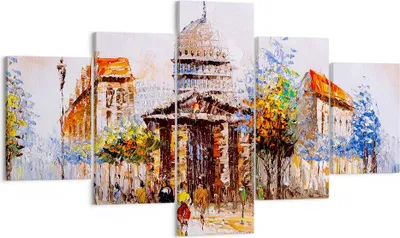 Produktbild von Bild auf Leinwand - Leinwandbild - Farbe Architektur Eiffle Turm - 125x70cm - Wand Bild - Wanddeko - Leinwanddruck - Bilder - Kunstdruck - Wanddekoration - Leinwand bilder - Wandkunst - EA125x70-2881