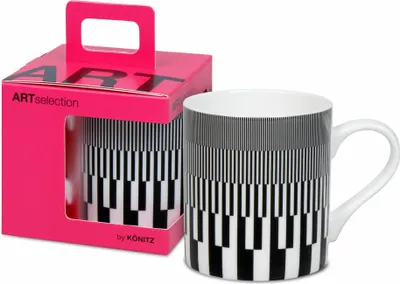 Immagine prodotto di Könitz Becher Graphic 570C - Marcello Morandini, in Geschenkbox, Bone China, Schwarz, 400 ml, 11 5 004 2909