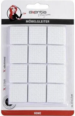 Produktbild von Schaumgleiter selbstklebend, eckig, weiß, 12 Stück