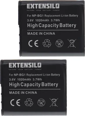 Produktbild von EXTENSILO 2x Akku kompatibel mit Sony Cybershot DSC-HX10V, DSC-HX30V, DSC-HX5, DSC-H9B, DSC-HX20V, DSC-HX5B, DSC-HX5V Kamera (1020 mAh, 3,6 V, Li-Ion)