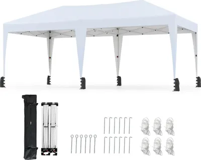 Produktbild von 3 x 6 m Faltpavillon mit UV-Schutz, Weiß