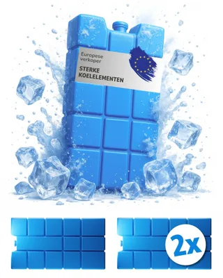 Produktbild von Koelaccu Set, 2 Stück je 200 ml, blaue Kühlakkus für Kühlbox und Kühltasche