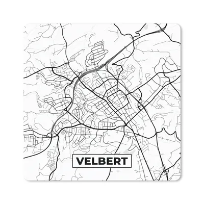 Produktbild von MuchoWow® Mauspad Mousepad Velbert - Karte - Stadtplan 20x20 cm - Mousepads - Maus Mat - Pad - Mausunterlage - Desk Mat - Bureauartikeln
