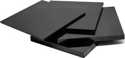 Produktbild von Set mit 30 Kunststoffquadraten (schwarz, 3x50x50 mm, Acryl, PMMA)