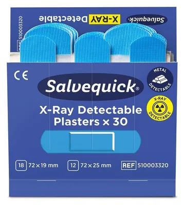 Produktbild von 10x Salvequick röntgendetektierbar, 30 stück/nachfüllung. | Packung (6 Stück)