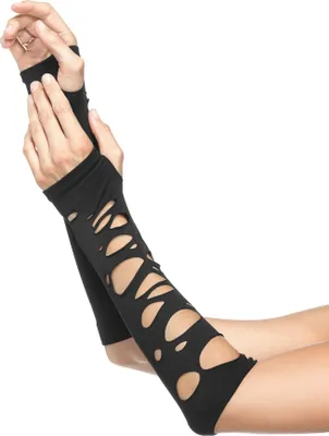 Produktbild von Fingerlose Punk Armstulpen Gothic Accessoire lang schwarz