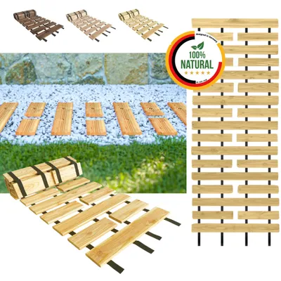 Obrázek produktu pro Floranica zahradní chodník ze 100% dřeva, 50 cm x 6 m, přírodní s protiskluzovým povrchem, rolovací cesta